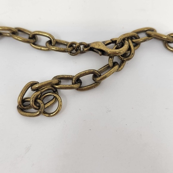 Gerard Yosca Chain Link Tassel Pendant Necklace Vintage Statement Rhinestone - Picture 6 of 11